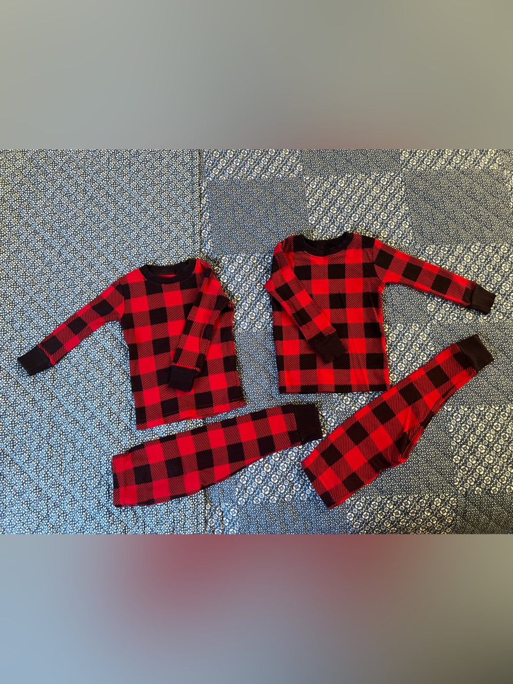 Twin set Carter's Red and Black Buffalo Plaid Kids Pajama Set 18m